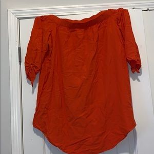 Orange U cut top